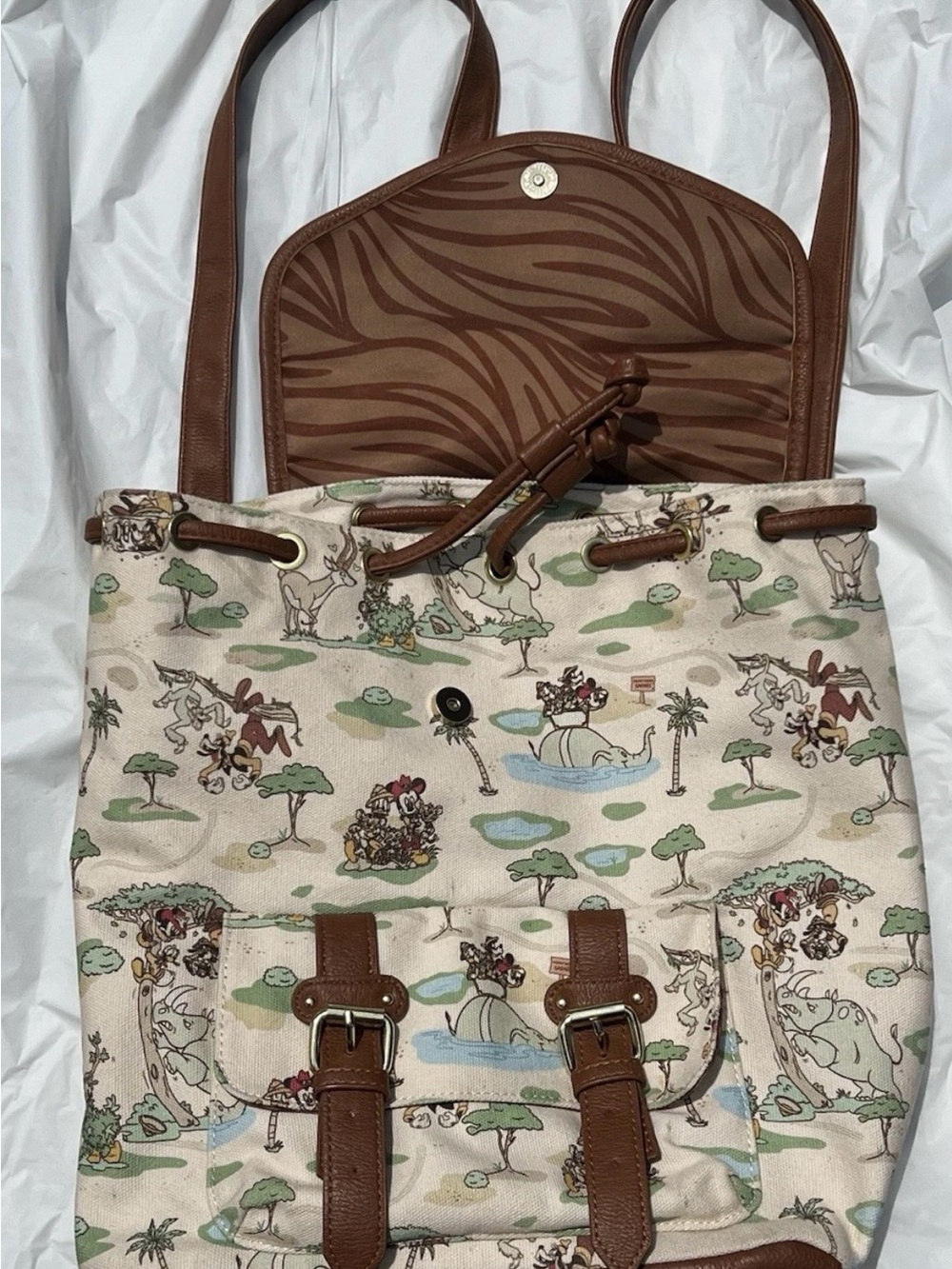 Disney x Loungefly Animal Kingdom Safari Canvas Backpack - Picture 6 of 13